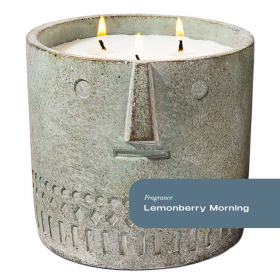 Lemonberry Morning Stone Face Candle