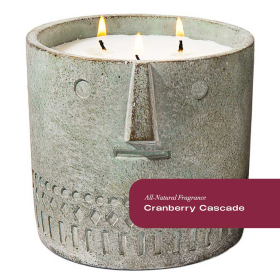 Natural Cranberry Cascade Stone Face Candle