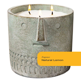 Natural Lemon Stone Face Candle
