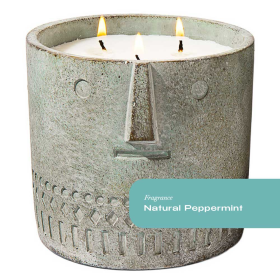 Natural Peppermint Stone Face Candle