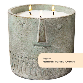 Natural Vanilla Orchid Stone Face Candle