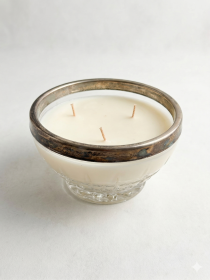 Groovy Granny Candle in Vintage Silver Rim Bowl - One of a Kind - [fragrance]
