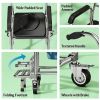 Shower chair, wheelchair, transportation chair, medical roll chair, toilet seat, black