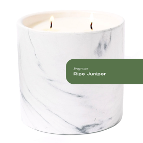 Ripe Juniper White Marble Candle (size: 17)