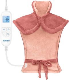 Mothers Day Gifts, Electric Heating Pad - 6 Heat Levels for Neck, Shoulder, and Back, Weighted Pad for Snug Fit - Machine Washable (size: E-pink   24"x33")