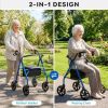 Folding Rollator Walker with Seat for Seniors